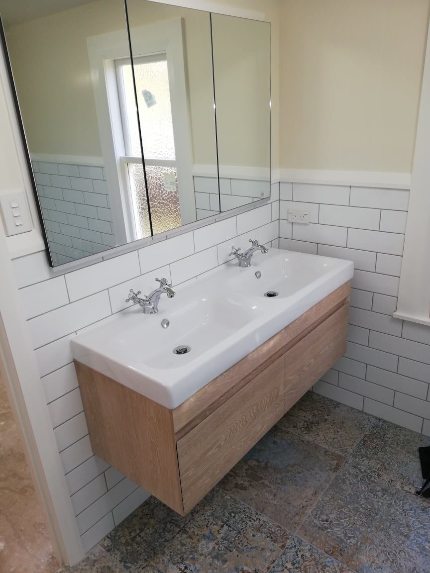 Double vanity bathroom plumbing by Plumbtech Waikato